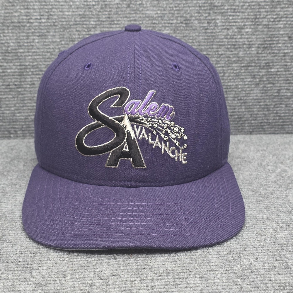 VTG Salem Avalanche Hat Cap Snap Back Mens Purple MiLB Baseball New Era USA Made